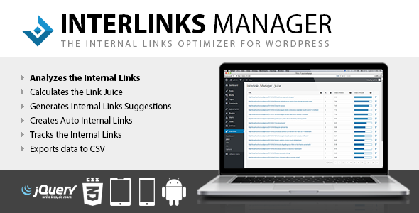 Interlinks Manager – Internal Links Optimizer Plugin for Wordpress Preview - Rating, Reviews, Demo & Download