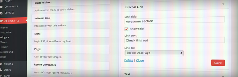 Internal Link Widget Preview Wordpress Plugin - Rating, Reviews, Demo & Download
