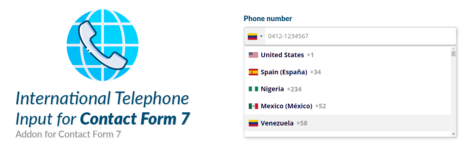 International Telephone Input For Contact Form 7 Preview Wordpress Plugin - Rating, Reviews, Demo & Download