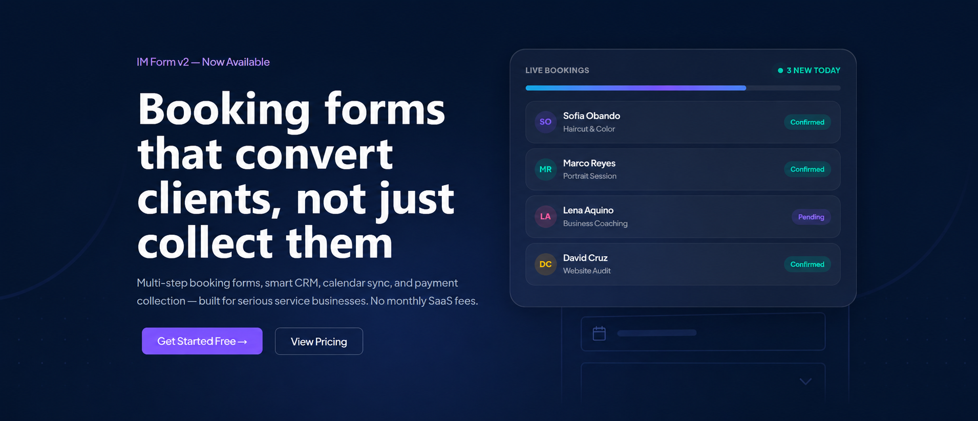 IntoMetrics Booking & CRM Light Preview Wordpress Plugin - Rating, Reviews, Demo & Download