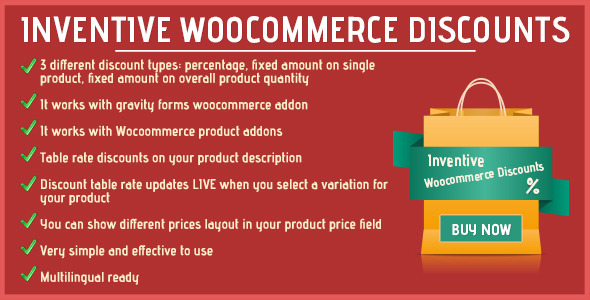 Inventive Woocommerce Discounts Preview Wordpress Plugin - Rating, Reviews, Demo & Download