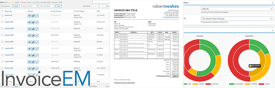 InvoiceEM – Portable WordPress Invoicing Preview - Rating, Reviews, Demo & Download