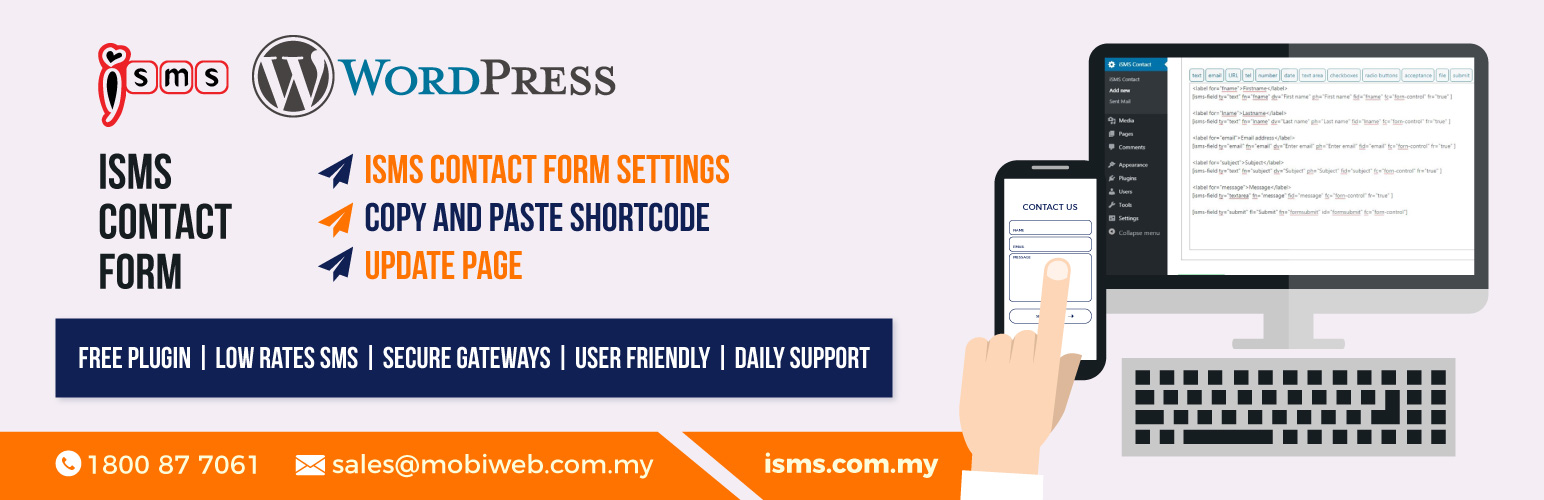 ISMS Contact Form Preview Wordpress Plugin - Rating, Reviews, Demo & Download