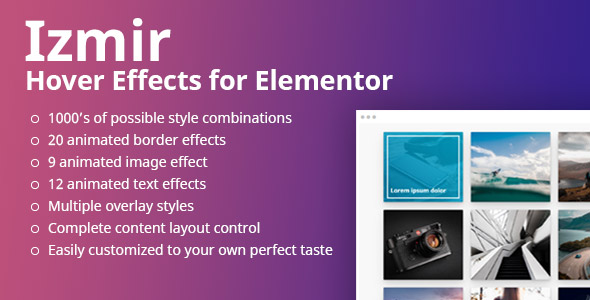 Izmir Hover Effects For Elementor Preview Wordpress Plugin - Rating, Reviews, Demo & Download