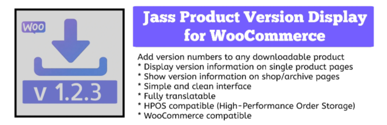 Jass Product Version Display For WooCommerce Preview Wordpress Plugin - Rating, Reviews, Demo & Download