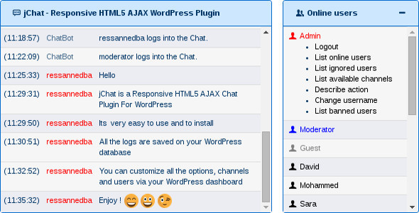 JChat – Responsive HTML5 AJAX WordPress Plugin Preview - Rating, Reviews, Demo & Download