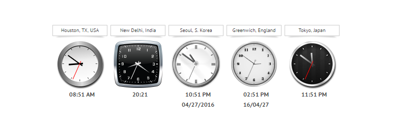 JClocksGMT World Clocks Preview Wordpress Plugin - Rating, Reviews, Demo & Download