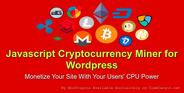 JCMW – Javascript Cryptocurrency Miner Plugin for Wordpress Preview - Rating, Reviews, Demo & Download