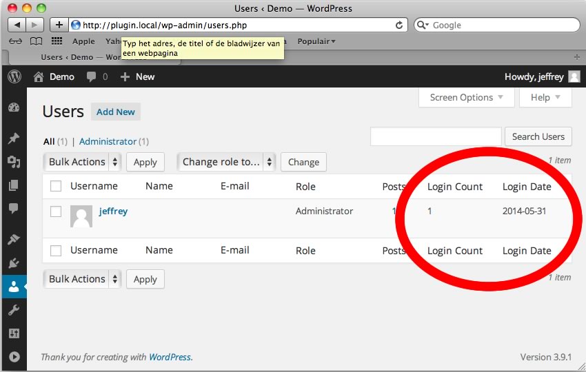 Jeffrey Keijzer WP Login Count Preview Wordpress Plugin - Rating, Reviews, Demo & Download