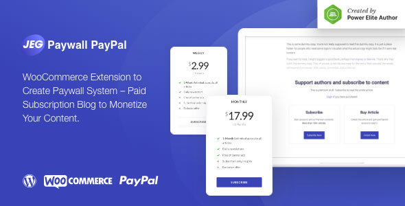 Jeg Paywall & Content Subscriptions System With Paypal For WooCommerce Preview Wordpress Plugin - Rating, Reviews, Demo & Download