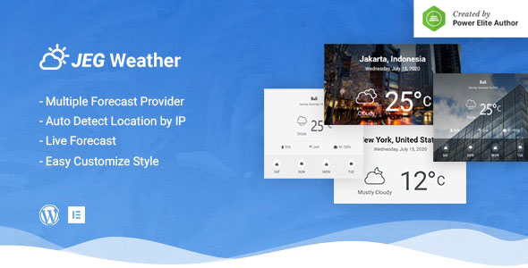 Jeg Weather Forecast WordPress Plugin – Add Ons For Elementor And WPBakery Page Builder Preview - Rating, Reviews, Demo & Download