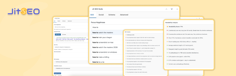 Jit SEO Suite Preview Wordpress Plugin - Rating, Reviews, Demo & Download