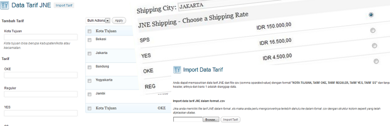 JNE Shipping Preview Wordpress Plugin - Rating, Reviews, Demo & Download
