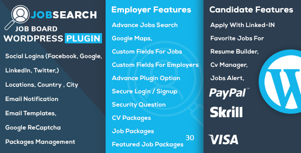 JobSearch WP Job Board WordPress Plugin Preview - Rating, Reviews, Demo & Download