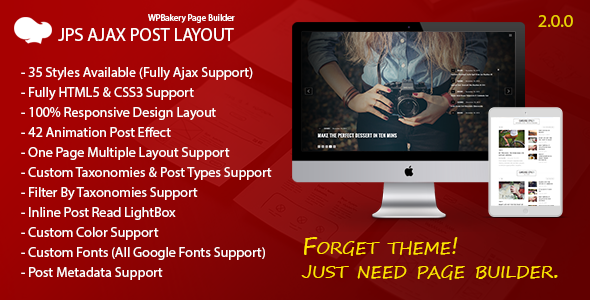 JPS Ajax Post Layout – Addon For WPBakery Page Builder Preview Wordpress Plugin - Rating, Reviews, Demo & Download