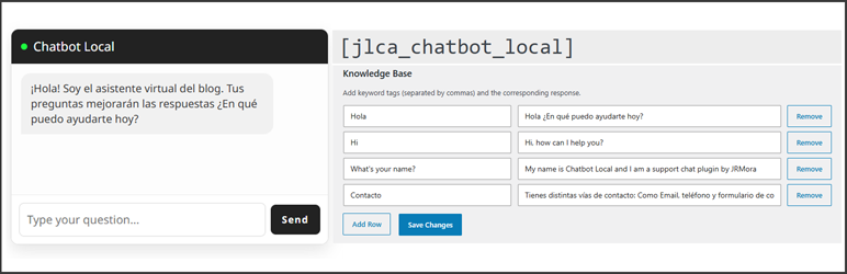 JRMora Local Chat Assistant Preview Wordpress Plugin - Rating, Reviews, Demo & Download