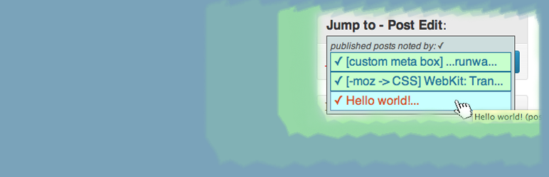 Jump To – Post Edit Preview Wordpress Plugin - Rating, Reviews, Demo & Download
