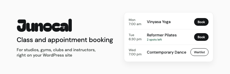 Junocal Booking Preview Wordpress Plugin - Rating, Reviews, Demo & Download