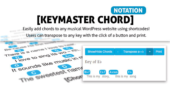 Keymaster Chord Notation Preview Wordpress Plugin - Rating, Reviews, Demo & Download