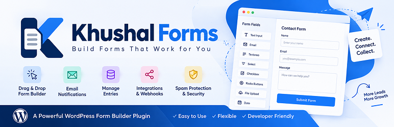 Khushal Forms Preview Wordpress Plugin - Rating, Reviews, Demo & Download