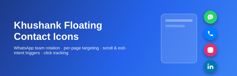 Khushank Floating Contact Icons Preview Wordpress Plugin - Rating, Reviews, Demo & Download