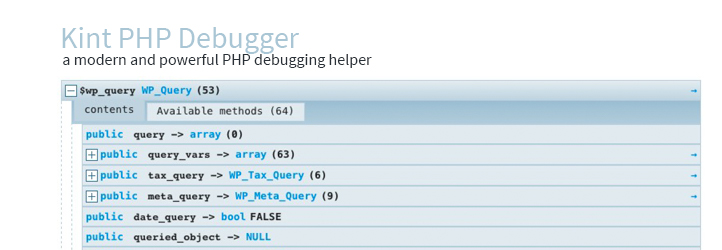 Kint PHP Debugger Preview Wordpress Plugin - Rating, Reviews, Demo & Download