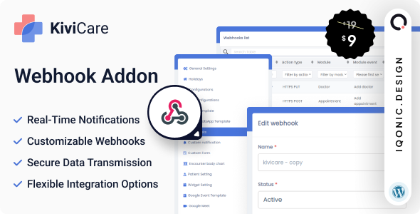 KiviCare Webhook (Addon) Preview Wordpress Plugin - Rating, Reviews, Demo & Download