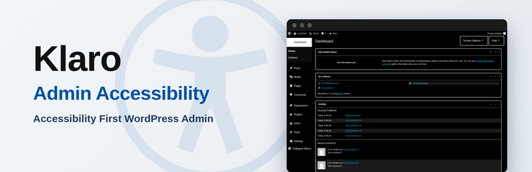 Klaro Admin Accessibility Preview Wordpress Plugin - Rating, Reviews, Demo & Download