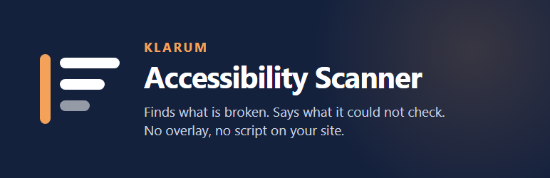 Klarum Accessibility Scanner Preview Wordpress Plugin - Rating, Reviews, Demo & Download
