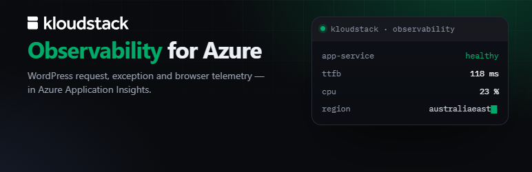 KloudStack Observability For Azure Preview Wordpress Plugin - Rating, Reviews, Demo & Download