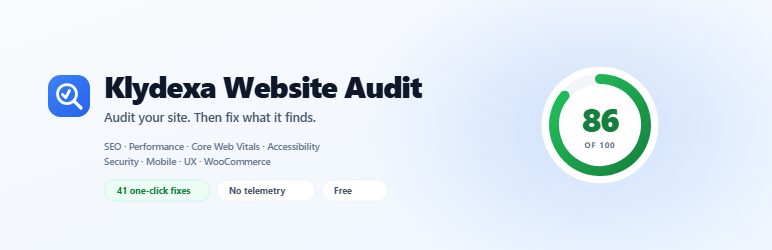 Klydexa Website Audit Preview Wordpress Plugin - Rating, Reviews, Demo & Download