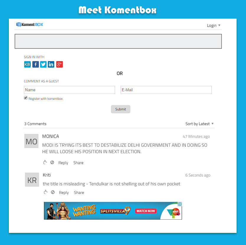 KomentBox Comment System Preview Wordpress Plugin - Rating, Reviews, Demo & Download