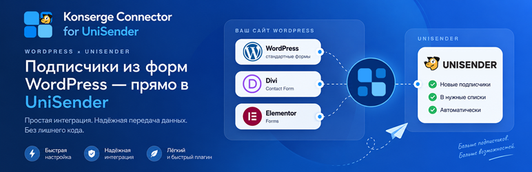 Konserge Connector For UniSender Preview Wordpress Plugin - Rating, Reviews, Demo & Download