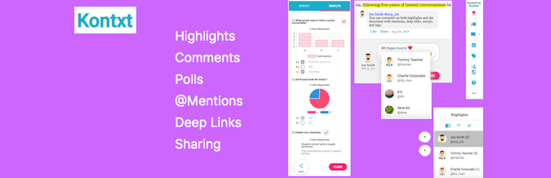 Kontxt – Inline Engagement System: Highlights, Comments, Polls, Sharing Preview Wordpress Plugin - Rating, Reviews, Demo & Download