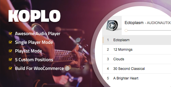 Koplo – WooCommerce Product Audio Sample Player Preview Wordpress Plugin - Rating, Reviews, Demo & Download