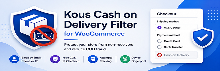 Kous Cash On Delivery Filter Preview Wordpress Plugin - Rating, Reviews, Demo & Download