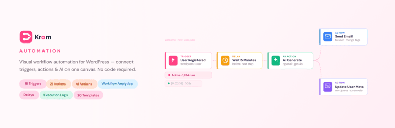 Krom Automation Preview Wordpress Plugin - Rating, Reviews, Demo & Download