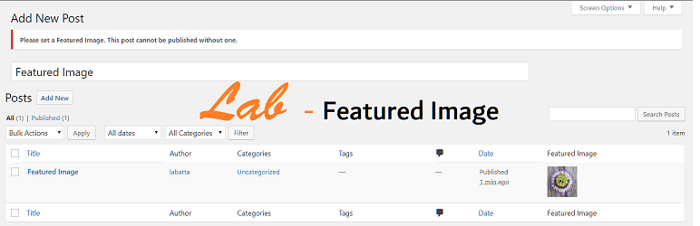 Lab Featured Image Preview Wordpress Plugin - Rating, Reviews, Demo & Download