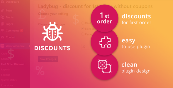 Ladybug – Discount For 1st Order Without Coupons Preview Wordpress Plugin - Rating, Reviews, Demo & Download