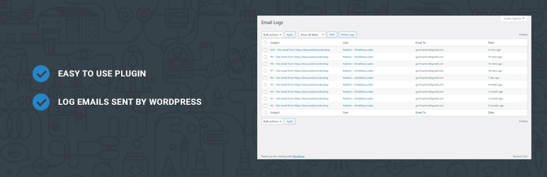 Lana Email Logger Preview Wordpress Plugin - Rating, Reviews, Demo & Download