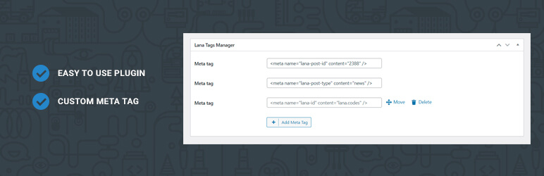 Lana Tags Manager Preview Wordpress Plugin - Rating, Reviews, Demo & Download