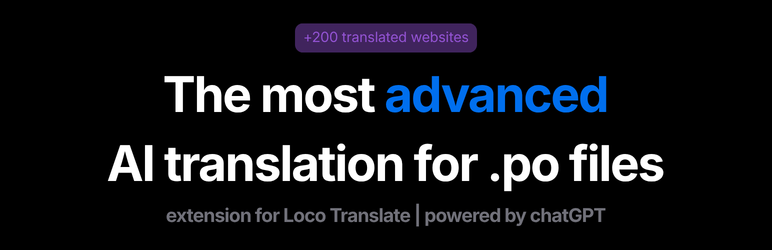 LATW AI Translation For Loco Translate Preview Wordpress Plugin - Rating, Reviews, Demo & Download