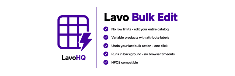 Lavo Bulk Edit For WooCommerce Preview Wordpress Plugin - Rating, Reviews, Demo & Download