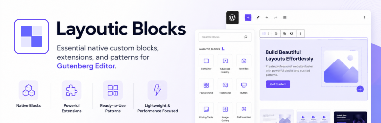 Layoutic Blocks – Essential Native Blocks, Extensions, And Patterns For Gutenberg Wordpress Plugin - Rating, Reviews, Demo & Download