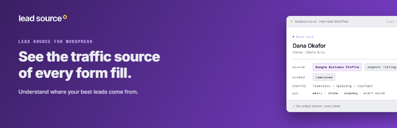 Lead Source: Lead Tracking And Marketing Attribution For Forms Preview Wordpress Plugin - Rating, Reviews, Demo & Download