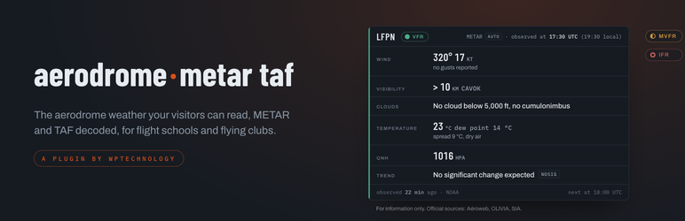 Leadovation Aerodrome METAR TAF Preview Wordpress Plugin - Rating, Reviews, Demo & Download