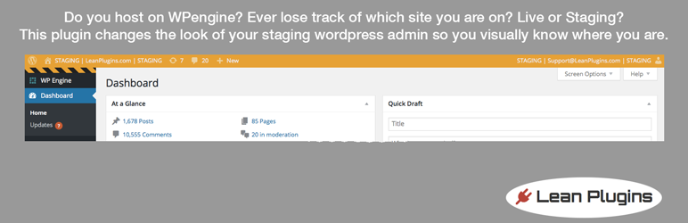 Lean WP Engine Staging Theme Preview Wordpress Plugin - Rating, Reviews, Demo & Download