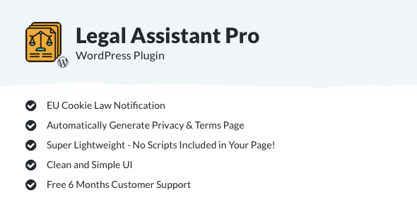 Legal Assistant Pro – EU Cookie Law, Terms & Privacy Generator Preview Wordpress Plugin - Rating, Reviews, Demo & Download
