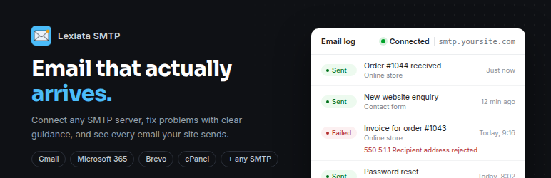 Lexiata SMTP Preview Wordpress Plugin - Rating, Reviews, Demo & Download