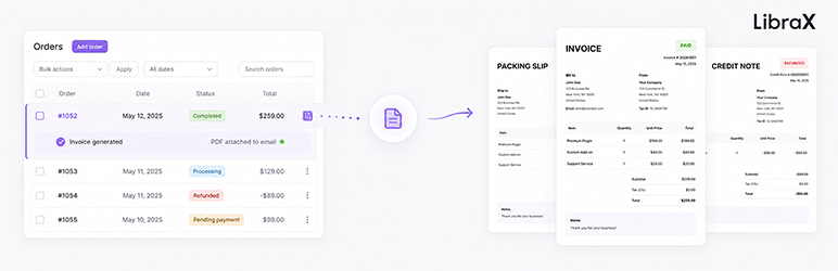 LibraX Invoice Preview Wordpress Plugin - Rating, Reviews, Demo & Download